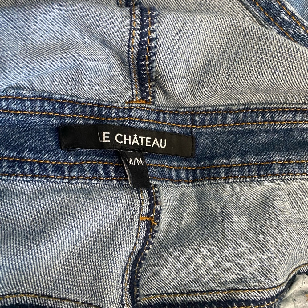Le Chateau Blue Denim Overalls Classic Style - Picture 3 of 7